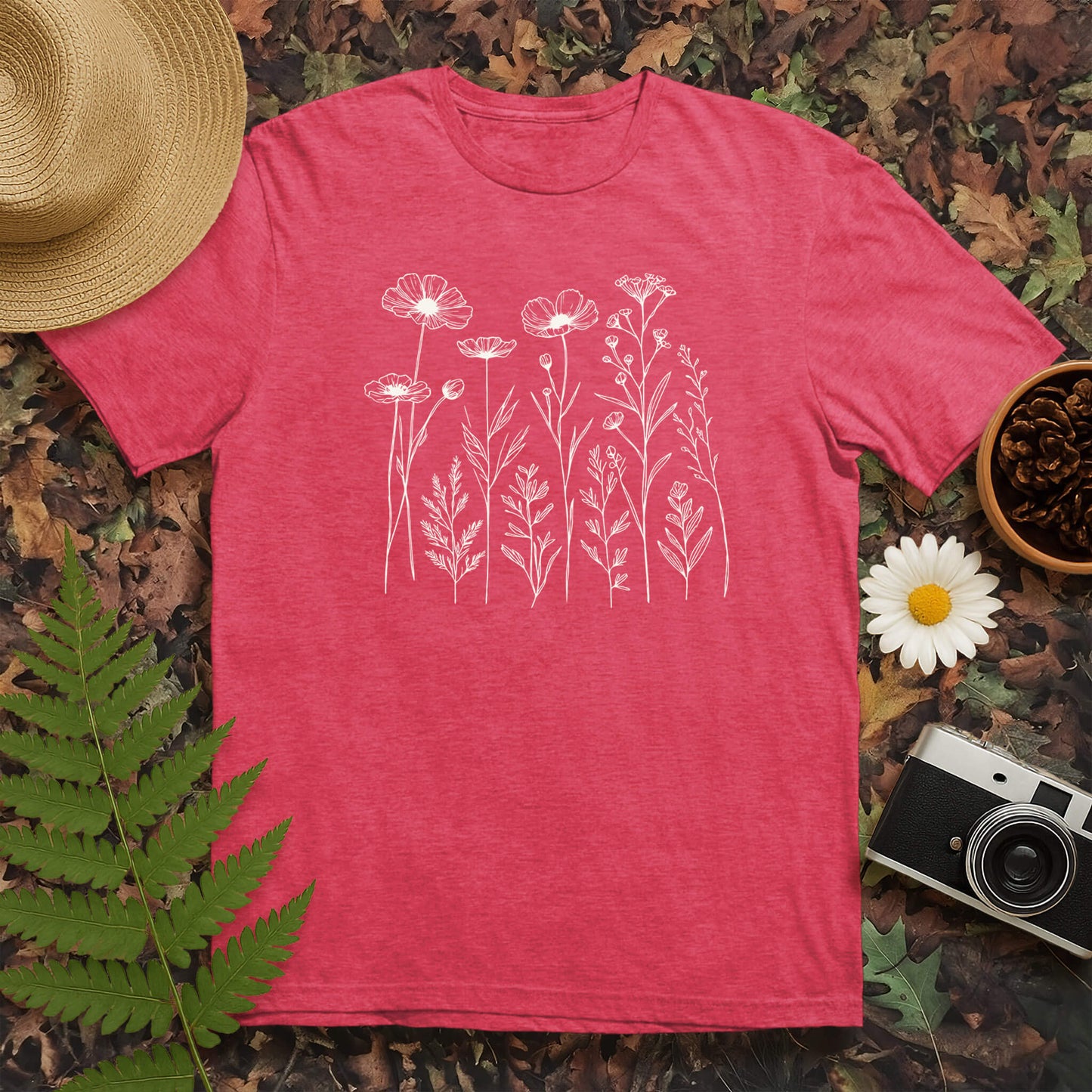 Wildflower Line Art T-Shirt