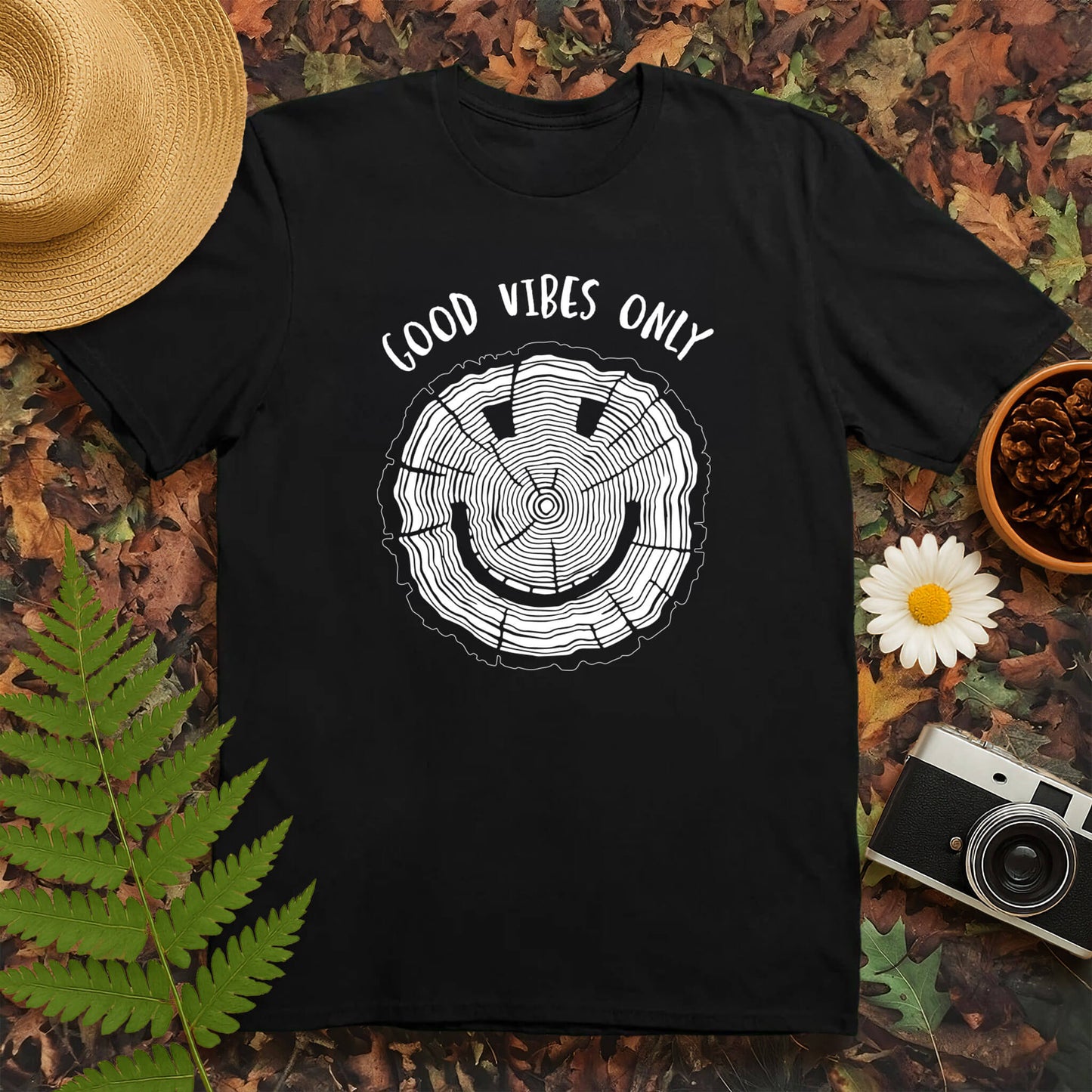 Good Vibes Only Tree Rings T-Shirt