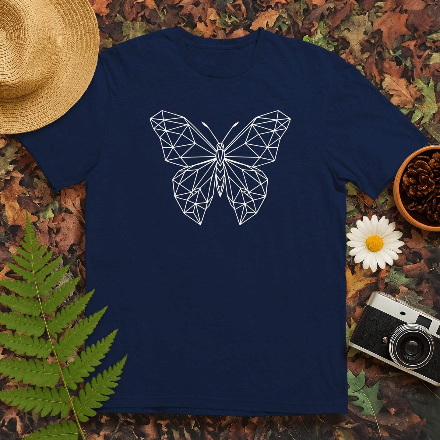 Butterfly Poly Line Art T-Shirt