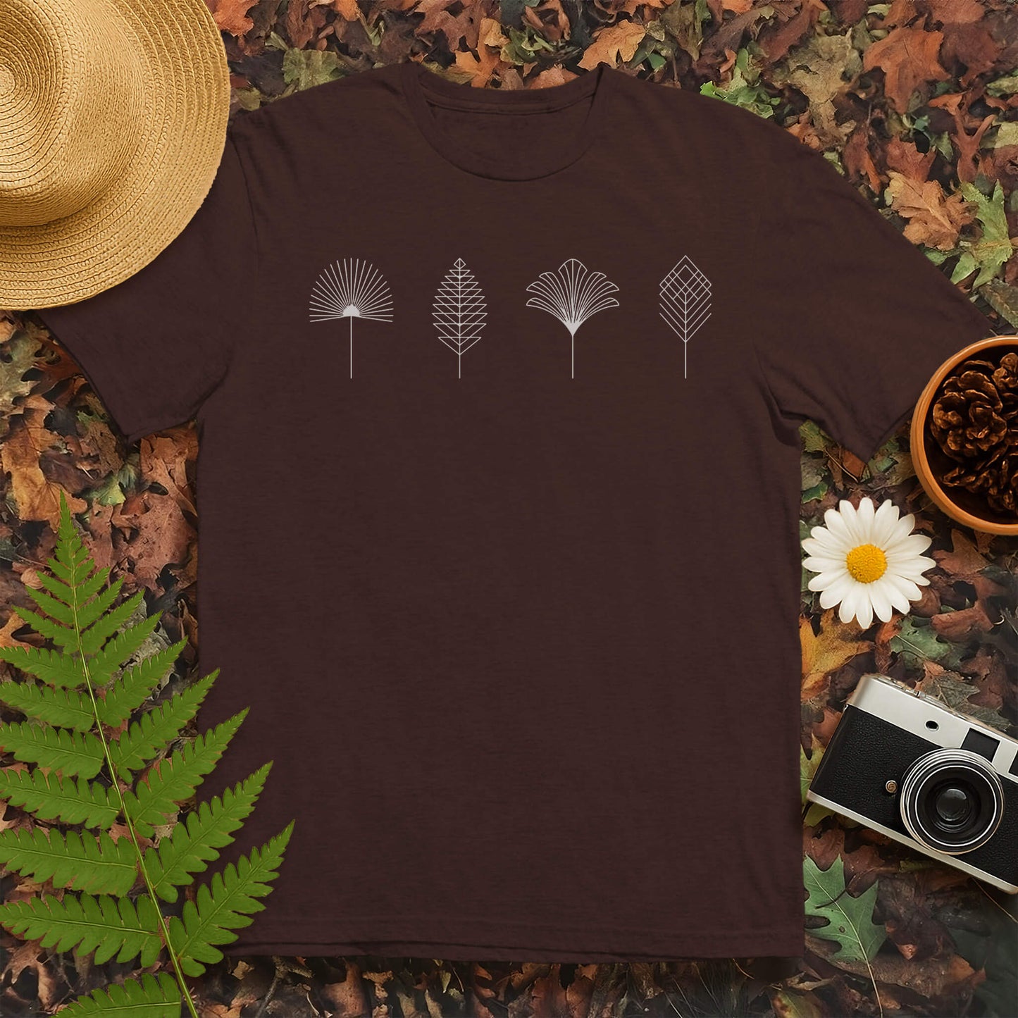 Line Art Leaves T-Shirt