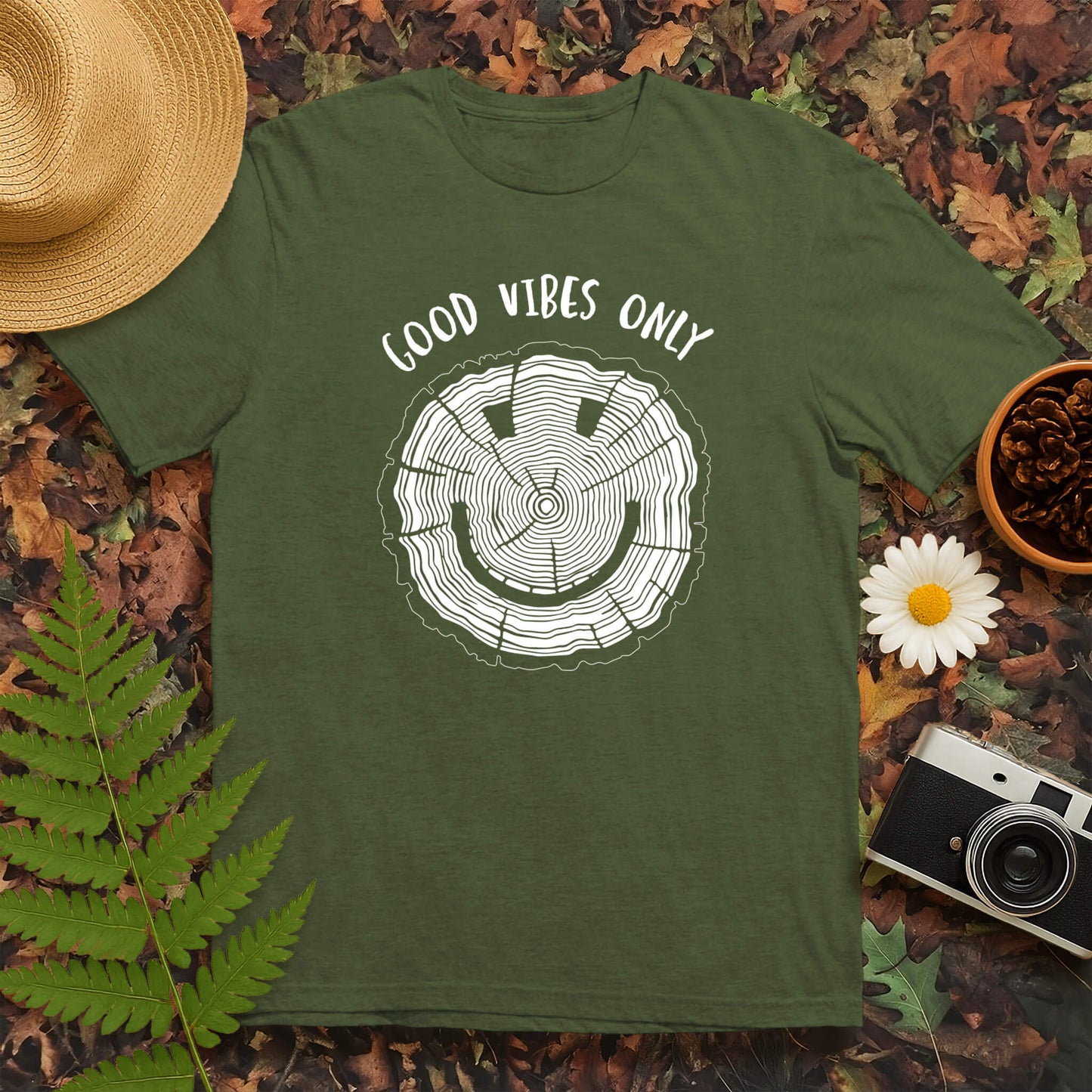 Good Vibes Only Tree Rings T-Shirt