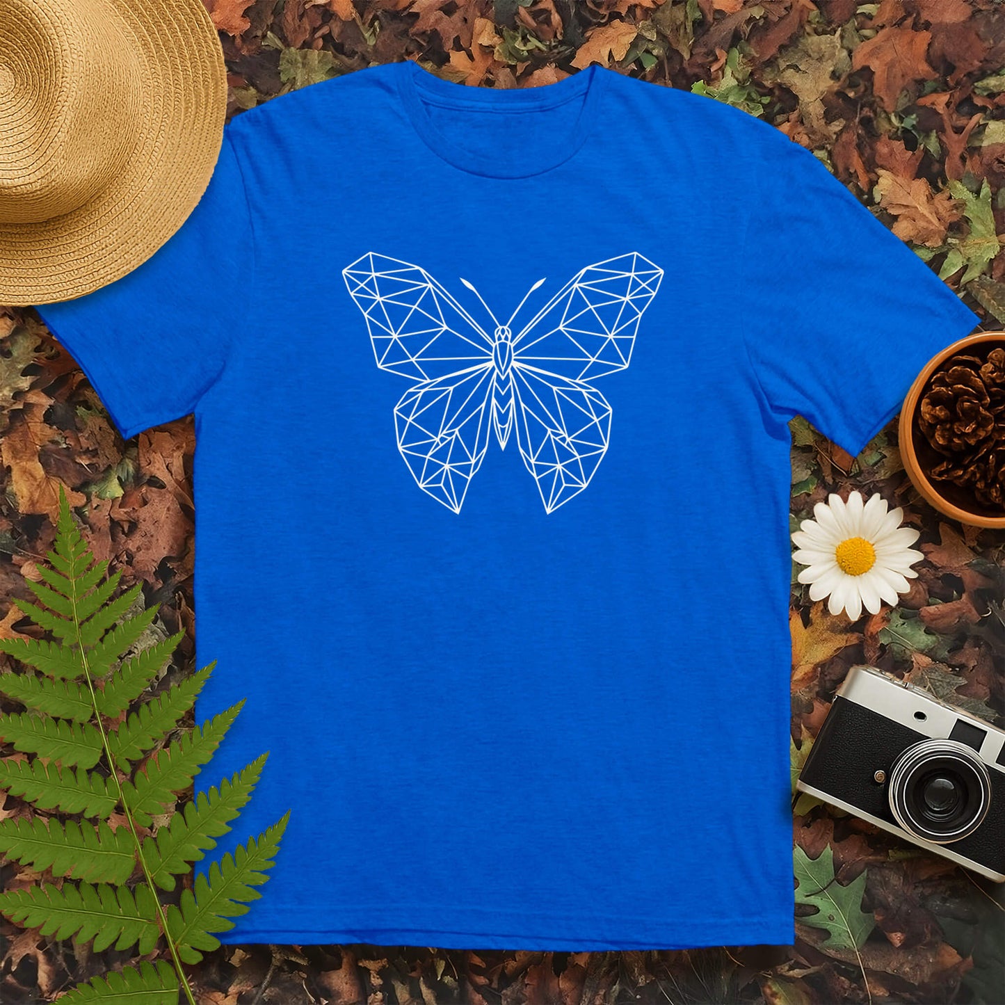 Butterfly Poly Line Art T-Shirt