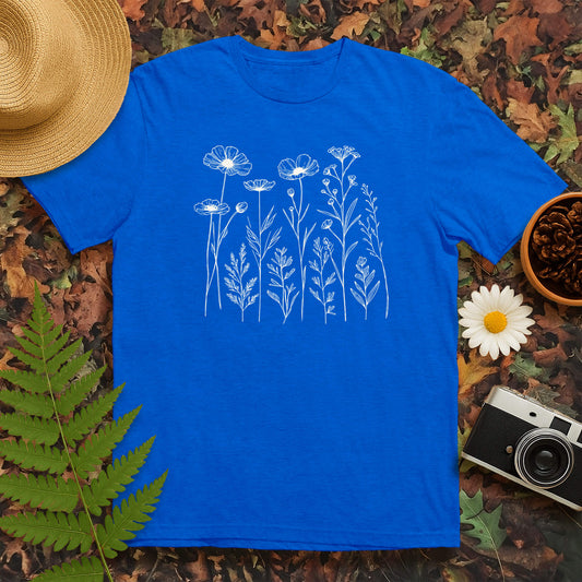 Wildflower Line Art T-Shirt