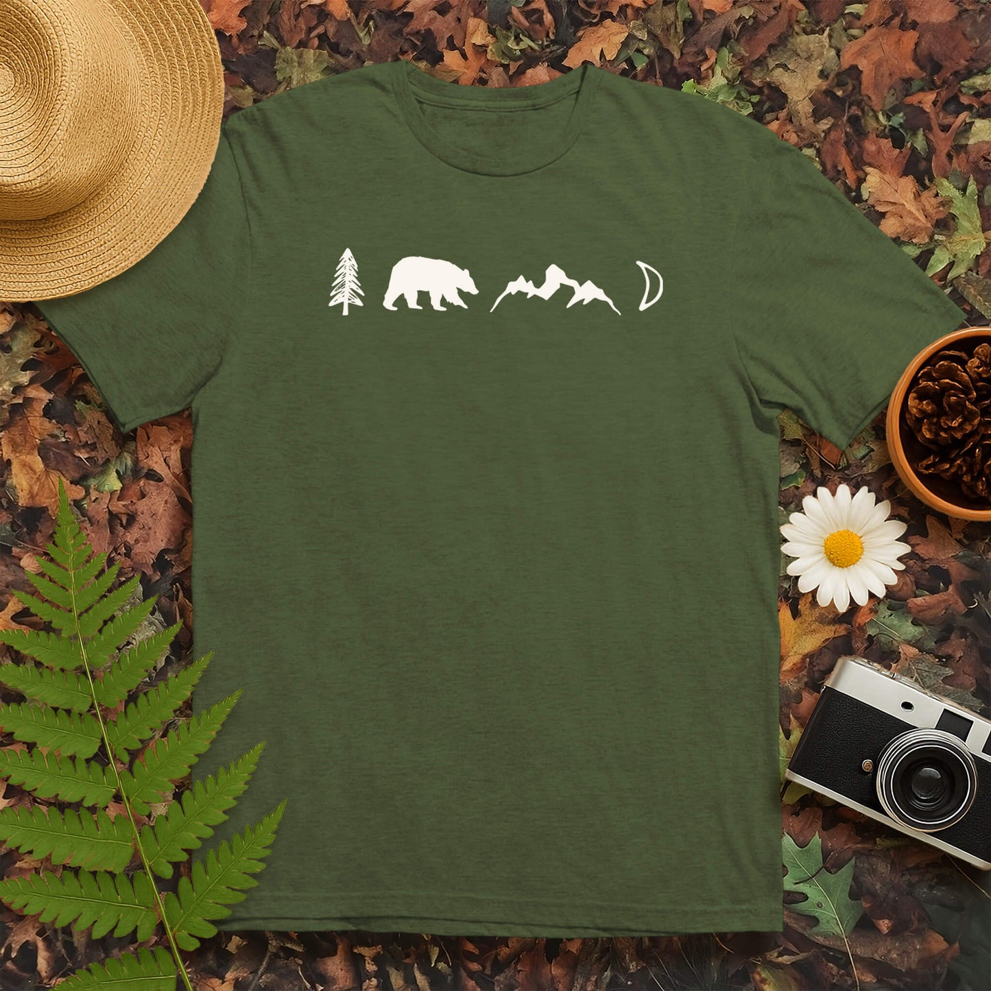 Tree Bear Mountain Moon T-Shirt