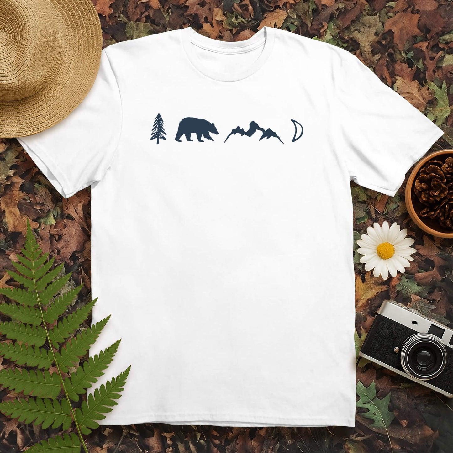 Tree Bear Mountain Moon T-Shirt