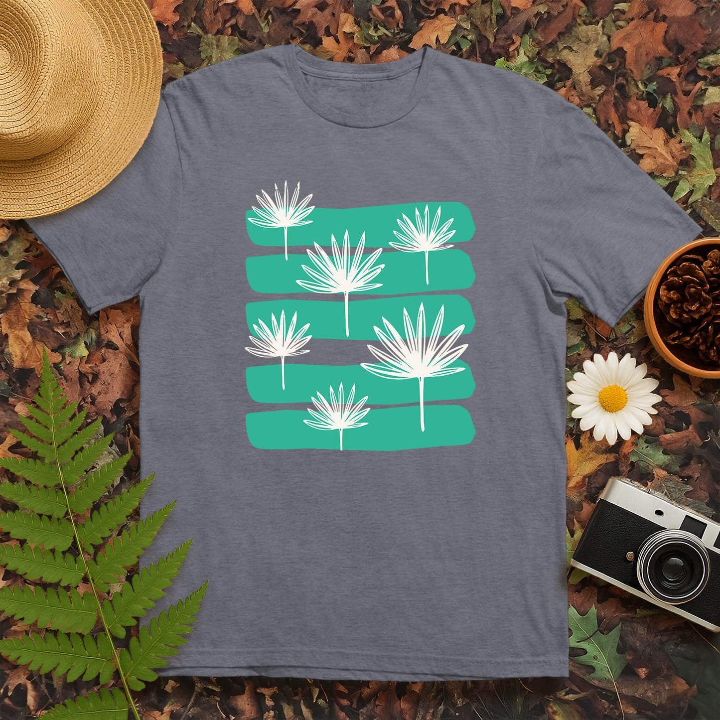 Teal Leaves T-Shirt