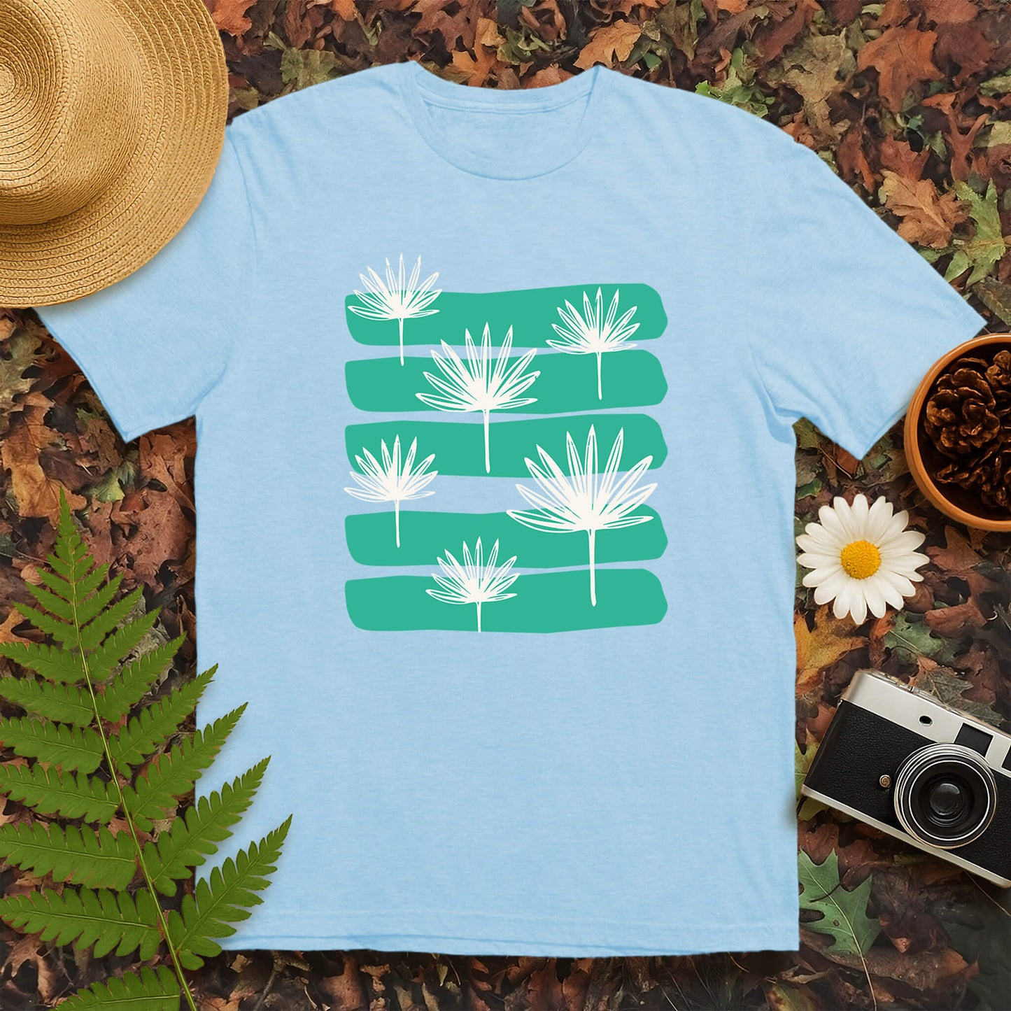 Teal Leaves T-Shirt