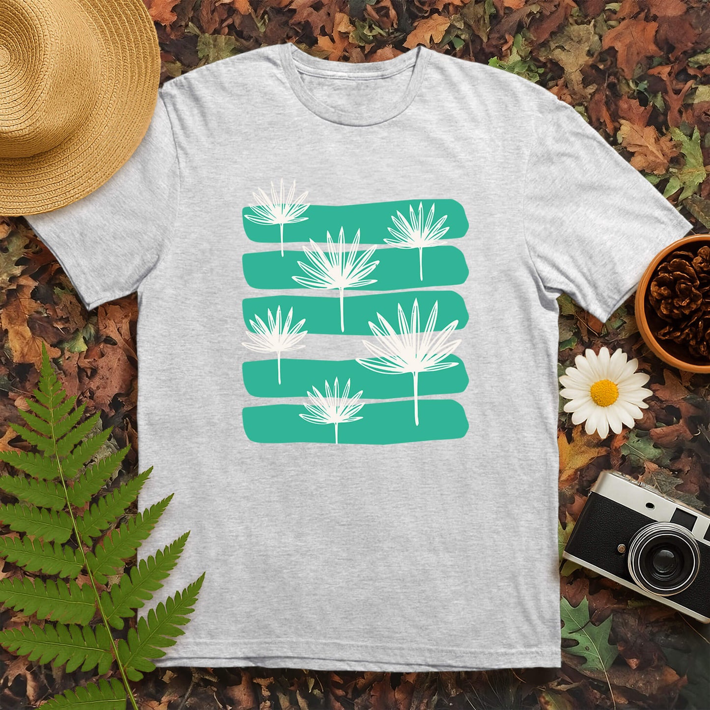 Teal Leaves T-Shirt